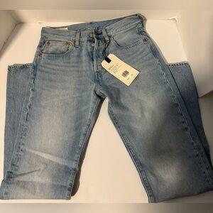 Levi’s men’s 501 light washed straight leg jeans